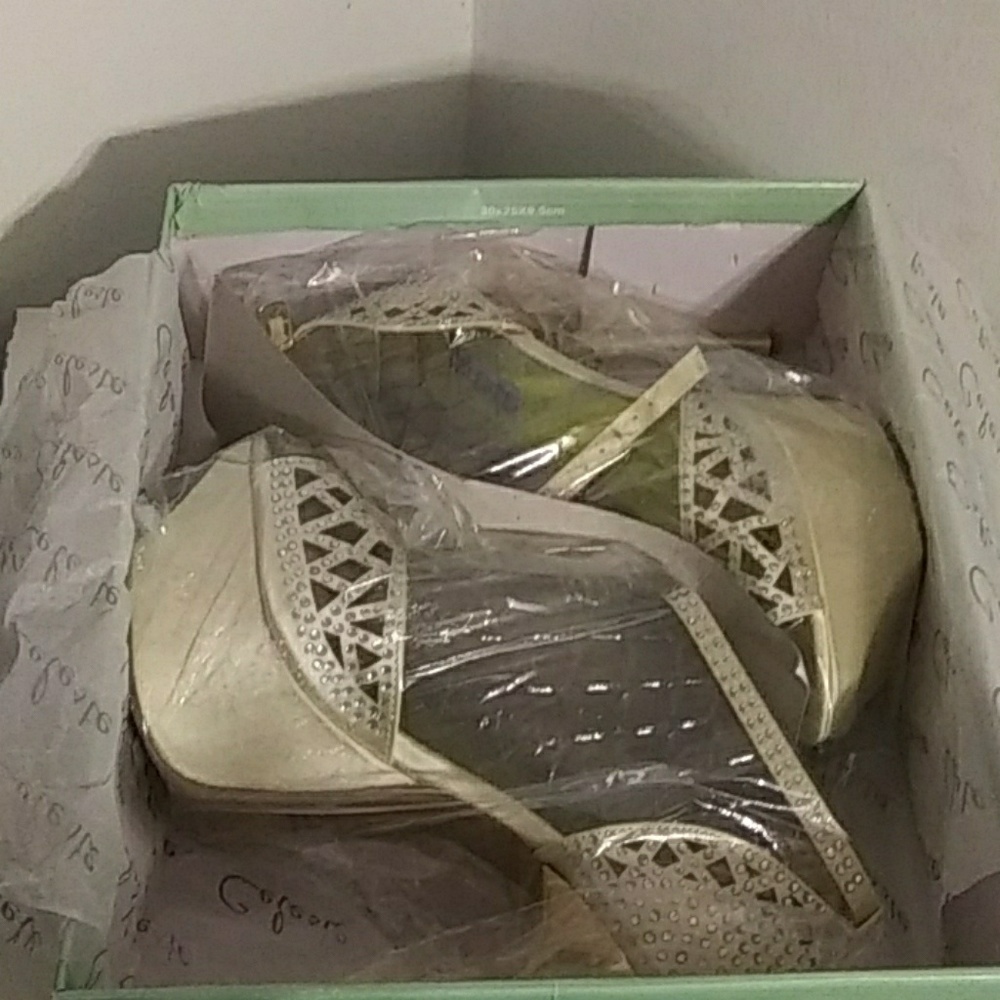 Sexy gold and crystal heels